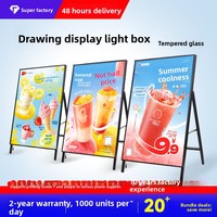 Panneau publicitaire lumineux, panneau d'affichage intérieur ultra-fin, support d'affichage rectangulaire éclairé par LED, support d'affichage mobile vertical