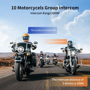 FX8 PRO interkom helm sepeda motor Full Duplex, Headset interkom sepeda motor Bluetooth 10 pengendara 2000M FM - Product Image 2