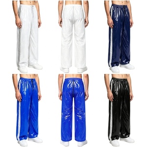Men Designer Waterproof Sweat Pants Zipper Crotch Reflective Stripe Straight-Leg <b>Trousers</b> Athletic Pants For Cycling <b>Swimming</b> - Product Image 1