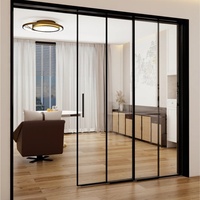 Porte pliante à cadre mince et étroit en alliage d'aluminium 3 panneaux porte pliante de balcon intérieur en verre à persienne en aluminium