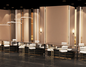 ตู้โชว์เครื่องประดับแก้วไฟ LED สไตล์เรียบง่ายงานตามสั่งสำหรับการออกแบบ3D ภายในร้าน - Product Image 2