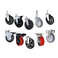 Roulettes pivotantes silencieuses en polypropylène et acier de 4 pouces, finition zinc, pour armoire