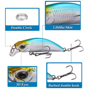Ytqhxy Minnow <b>Lure</b> 5.5Cm 5G Midwater Bait Vibrating Sinking For Bass <b>Fishing</b> Tackle - Product Image 4