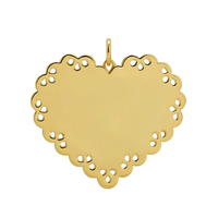 Collier pendentif cœur en dentelle gravé sur mesure, or PVD 18 carats, acier inoxydable 316L, vintage, étanche, inaltérable, bijoux vierges OEM
