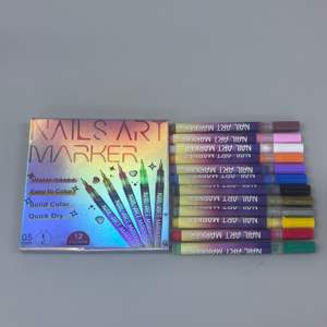 Stylo de vernis à ongles acrylique 12 couleurs à marque privée, couleur unie, séchage rapide, kit d'outils professionnels pour nail art, marqueurs pour nail art - Product Image 3