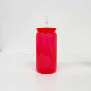 Lot de 50 – Entrepôt USA – Gobelets en acrylique colorés néon en forme de canette pour enfants, 16 oz, en plastique, pour bière, soda ou eau - Product Image 3