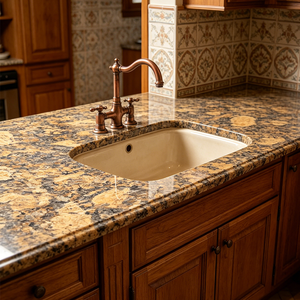 Premium Modern Polished Natural Stone Giallo Fiorito <b>Granite</b> Slab Cut-To-Size Durable for Kitchen Bathroom Outdoor - Product Image 3