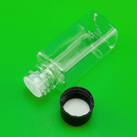Bouteille PET 30ml Transparente en Plastique pour Jus et Huiles, Contenants Liquides Vides, Bouteilles Rondes Boston avec Bouchons, Emballage Sérigraphiable