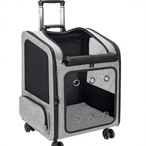 Wholesale Extra Large Durable OEM/ODM <strong>Backpack</strong> Oxford Fabric Collapsible Pet Carrier <strong>Backpack</strong> <strong>Wheels</strong> for Travel/Hiking/Outdoor - Product Image 2