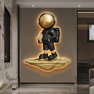 Vendita calda moderno astronauta di lusso ragazzino camera da letto sfondo da parete squisitamente intagliato decorazione per la casa arte pittura a LED - Product Image 3