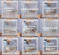 Batu Bata Kaca Transparan Ultra-Putih Berbentuk Persegi dengan Tekstur Kristal Es untuk Partisi Kamar Mandi, Batu Bata Trendy, Batu Bata Berwarna, Aksen Batu Bata