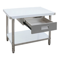 Table de préparation en acier inoxydable 24 x 60 pouces, table de travail commerciale avec tiroir, étagère inférieure amovible pour restaurant, maison, garage
