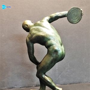 Sculpture de statue de lanceur masculin <span class=keywords><strong>nu</strong></span> en bronze <span class=keywords><strong>antique</strong></span> <span class=keywords><strong>grec</strong></span>, décoration de jardin extérieur, taille réelle, moderne - Product Image 5