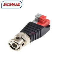 Adaptateur Balun Vidéo CCTV à Connecteur Rapide BNC Femelle/Mâle pour Bornes à Pression