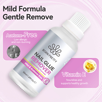 BORN PRETTY Dissolvant pour faux ongles 50ml Grande Capacité Hypoallergénique avec Vitamine E Sans Acétone Sans Résidus