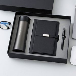 Custom Logo Luxury Corporate Gift Set Refillable Stationery Notebook Water Bottle Set A5 Business Leather Thermos Cup <b>Journal</b> - Product Image 4