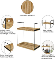 Plateau de rangement en bois multifonctionnel moderne et écologique, mobile et durable, pour cuisine et salle de bain, organisateur sur pied en bois, vente en gros