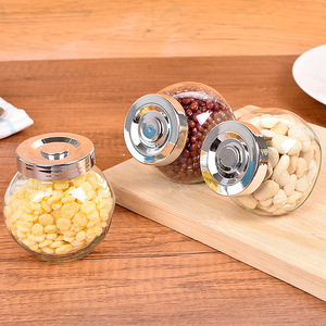 Frascos de Vidrio Transparentes para Almacenamiento, Redondos, Pequeños, con Tapa Metálica Hermética para Uso en la Cocina - Product Image 2