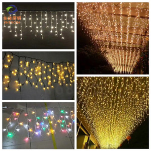 Prêt à expédier en Stock expédition rapide décor décoratif suspendu <span class=keywords><strong>extérieur</strong></span> glaçon guirlande lumineuse guirlande noë<span class=keywords><strong>l</strong></span> blanc chaud Led automne - Product Image 5