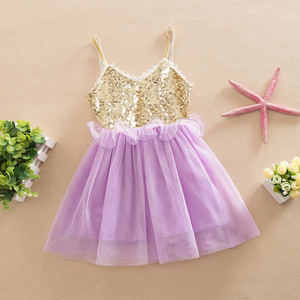 ชุดเดรสเด็กแฟชั่นประดับเลื่อมสีทองสุดหรูสำหรับเด็กขายส่ง - Product Image 3