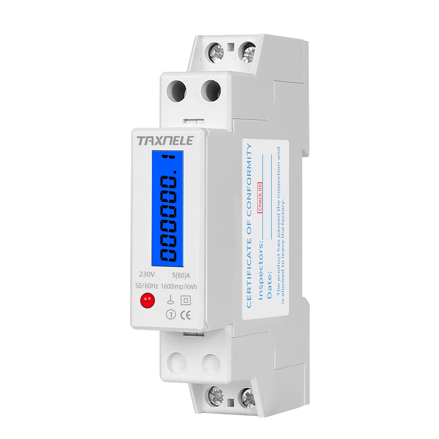 Wattmetro digitale monofase consumo di energia misuratore di energia kWh AC 230V 60A din Rail tipo wattmetro wattora LCD con retroilluminazione