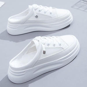 2024 Новая летняя одежда сетчатая поверхность дышащая повседневная обувь ленивые маленькие белые туфли - Product Image 1