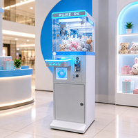 Mini machine à griffes à faible consommation d'énergie, à monnayeur, avec LED, pour attraper des prix et des poupées, disponible en bleu et rose