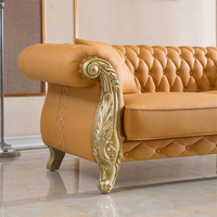 Ensemble de canapés sectionnels modernes de style européen de luxe, en cuir durable, pour appartement, villa, salon, avec structure en bois massif, pour hôtel, centre commercial