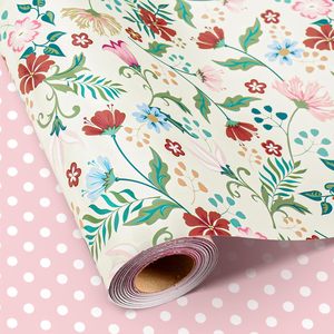 Floral Wrapping <b>Paper</b> Roll 17 In X 32.8 Ft Double Sided Recyclable Gift Craft Vintage Flower Design - Product Image 1