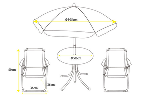Vente en gros Ensemble de jardin pour enfants en plein air Ensemble de <span class=keywords><strong>3</strong></span> chaises en fer avec <span class=keywords><strong>table</strong></span> pliante pour enfants et terrasse avec parapluie - Product Image 2