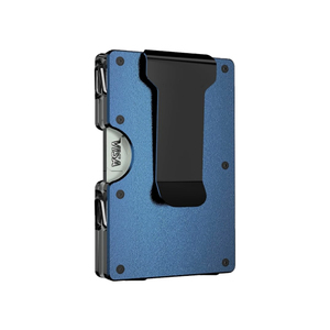 Portefeuille minimaliste à charnière pour <span class=keywords><strong>homme</strong></span>, blocage RFID, portefeuille fin pour poche avant, pince à billets en aluminium, <span class=keywords><strong>porte</strong></span>-cartes en fibre de carbone - Product Image 2