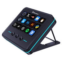 Contrôleur de streaming LCD MiraBox M18 à 15 touches avec 3 touches personnalisables, éclairage RVB et commandes programmables
