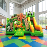 Château gonflable WINSUN sur le thème du panda, structure de saut gonflable pour enfants