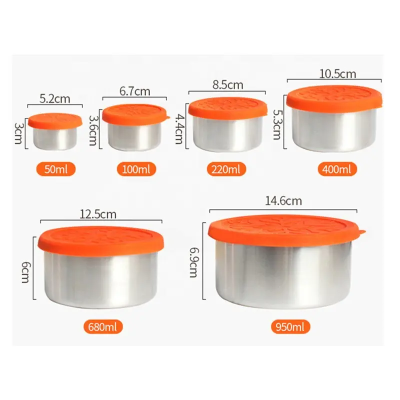 Top grade baby complementary food fresh keeping box with leakproof silicon lid Soup sauce separate storage canteen