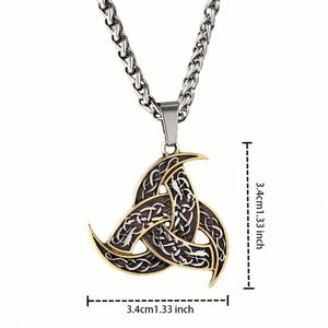 Collares con Nudo Celta y Grabado Vikingo para Hombre, Colgante de Acero Inoxidable con Cadena, Joyería Punk de Moda para Mujer, Nuevos Accesorios, Regalo, Venta al por Mayor - Product Image 2