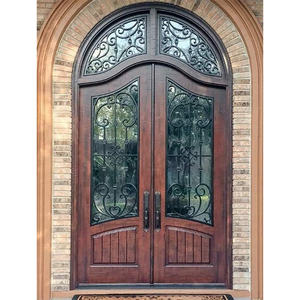 Puertas dobles de hierro forjado frontal de seguridad americana Fabricante profesional francés para Villa y apartamento de entrada moderna - Product Image 2