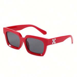 Logo personnalisé Mode Rétro Hommes Femmes <span class=keywords><strong>X</strong></span> Lettre Noir Rouge Lunettes de Soleil UV400 Grande Monture Lunettes de Soleil Carrées Hommes Femmes - Product Image 5