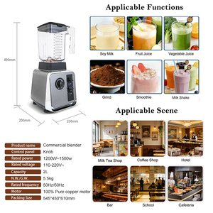Potente Licuadora Comercial de Alta Resistencia para Hacer Smoothies con 5+ Velocidades y Diseño para Uso en Cocina y Restaurante - Product Image 4