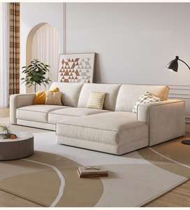 Juego de sofás para sala de estar Muebles para el hogar de lujo y tela Cuero Minimalismo Sofá de sala de estar de diseñador real - Product Image 4