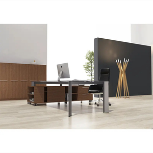 Mesa de oficina de lujo moderna ajustable en altura, escritorio ejecutivo CEO Boss, escritorio de oficina con cajón - Product Image 5