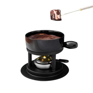 Ensemble de casseroles <span class=keywords><strong>en</strong></span> céramique noire, 18 pièces, <span class=keywords><strong>en</strong></span> <span class=keywords><strong>fonte</strong></span>, brûleur <span class=keywords><strong>à</strong></span> fondant au fromage et au chocolat, <span class=keywords><strong>service</strong></span> pour les steak de fruits de mer - Product Image 2