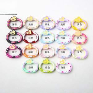 naona Accessoire de bijouterie DIY coloré ovale effet goutte d'huile petit canard à ressort, porte-clés et chaîne de téléphone portable - Product Image 4