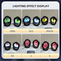 1 ensemble de 2 pièces, éclairage de voiture 12V, yeux de démon, 14 modes + images DIY avec application, yeux LED décoratifs, lumière d'ambiance LED