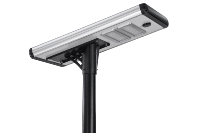 Lampu Jalan Tenaga Surya Terintegrasi 40W IP66 6800LM LED Sensor Gerak Tiang Aluminium untuk Jalan dan Taman