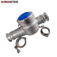 Compteur d'eau à collier sanitaire DN40 en acier inoxydable 304/316L R100 certifié CE, direct usine, abordable, pour distribution pharmaceutique en circuit fermé