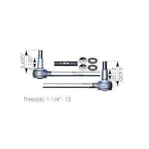 Kit de biellettes de suspension Automann TMR016 E-3168 O&S MU318 avec rotule conique 1-1/4-12 et douille conique 5.625 pouces pour pièces de carrosserie de camion - Product Image 3