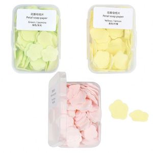Portable Hand Washing Disposable Scented Bath Slice Foaming Paper Travel <b>Mini</b> Petal <b>Soap</b> Sheet Boxed Laundry Products - Product Image 2