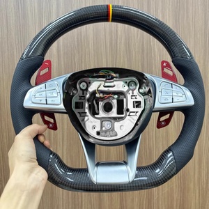 <span class=keywords><strong>Volant</strong></span> en cuir en fibre de carbone véritable personnalisé pour Mercedes-Benz, mise à niveau style <span class=keywords><strong>AMG</strong></span> W177 W204 W205 W167 W213 W222 W207 W212 - Product Image 2