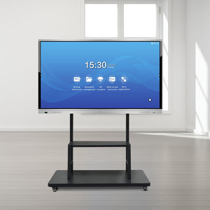 Floor <strong>Standing</strong> Portable Smart Interactive Whiteboard Tempered 4K Anti-Glare Smart <strong>Board</strong> Interact Whiteboard for Meeting Teaching - Product Image 1