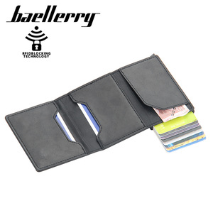 Baellerry Men's Aluminum Magnetic Card Holder Black 4 Inch <b>RFID</b> <b>Blocking</b> Credit Card <b>Wallet</b> Multi Slot Elastic Design - Product Image 2